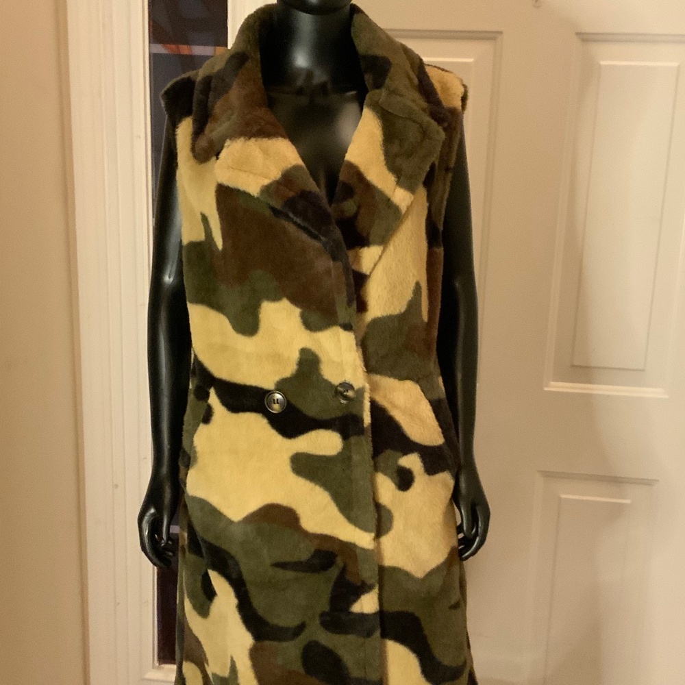 Camouflage Vest Cardigan